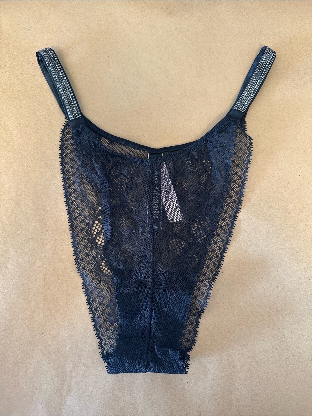 Sheer Lace High-Cut Panty - Black